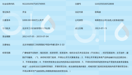 北京中视汇影文化投资